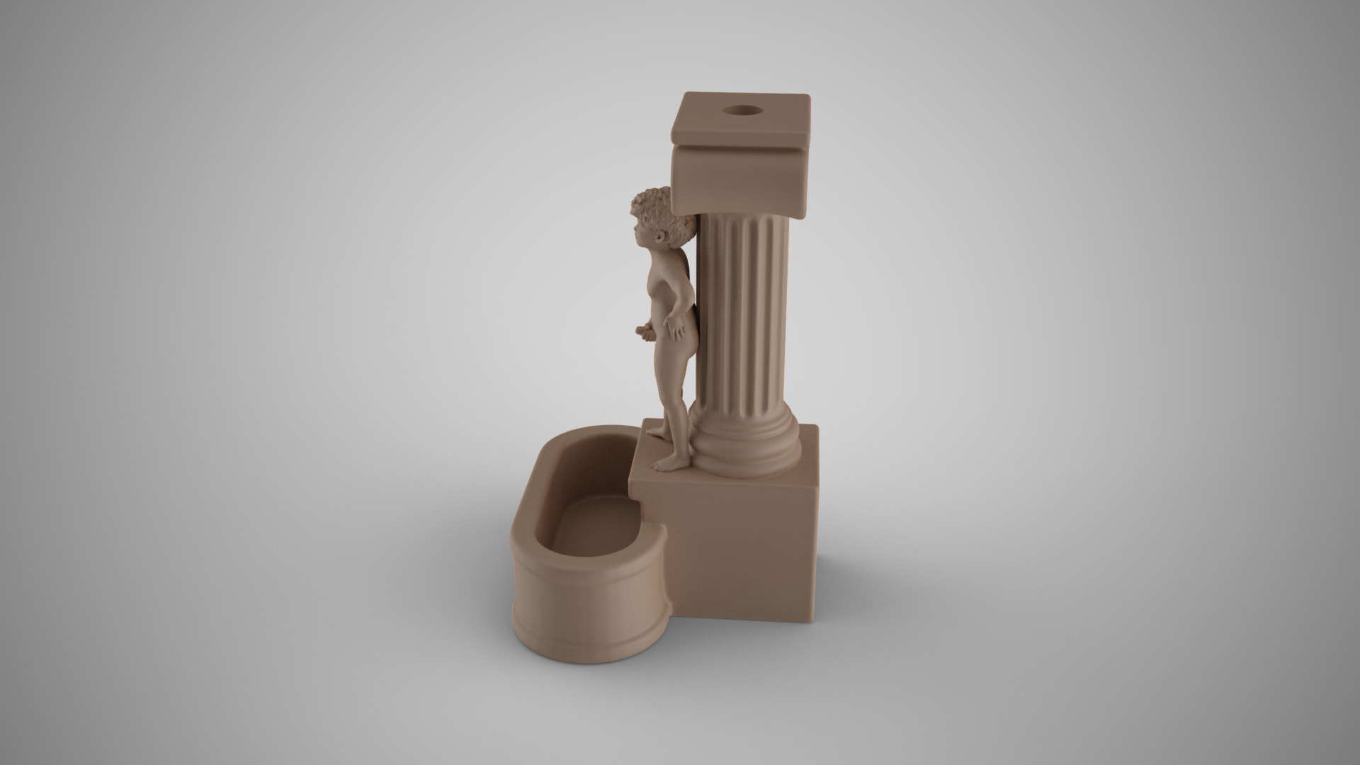 Child Peeing in Pool Incense Burner 3D print model_7