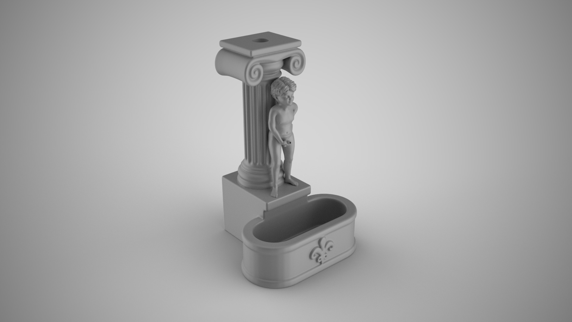 Child Peeing in Pool Incense Burner 3D print model_2