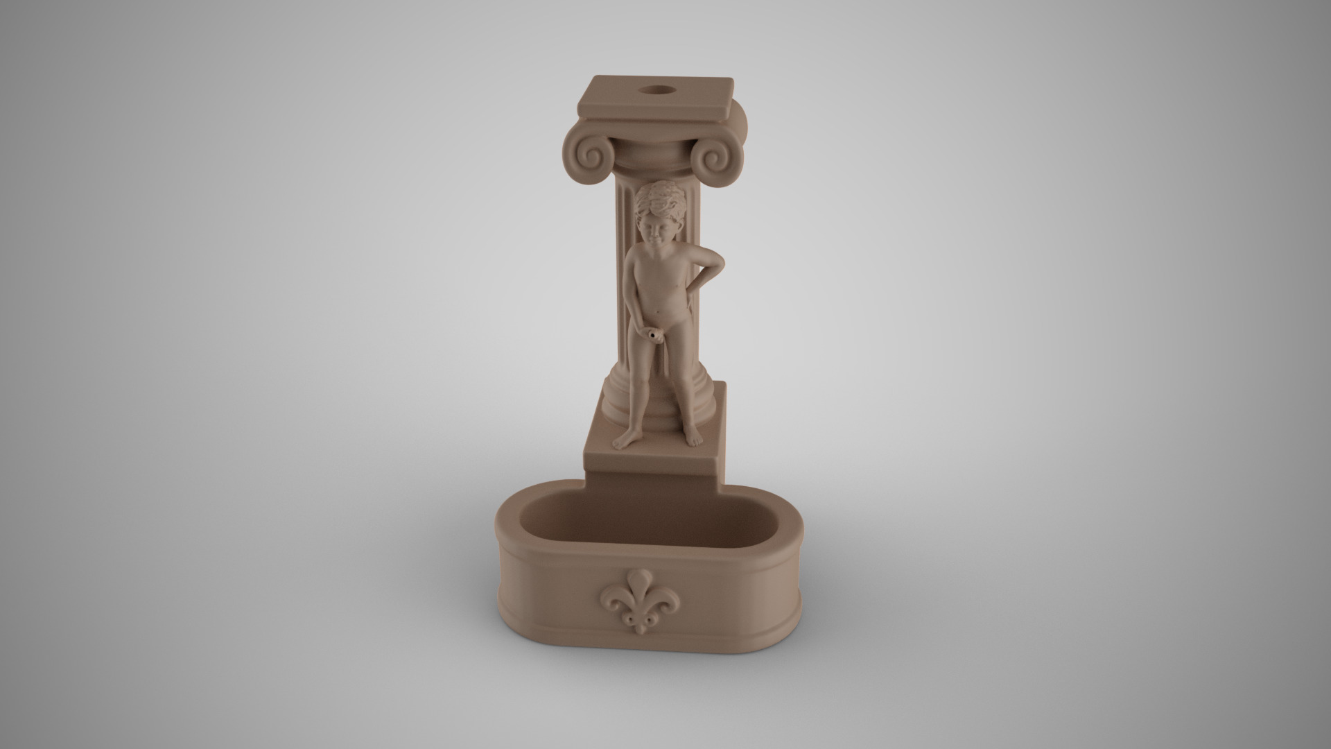 Child Peeing in Pool Incense Burner 3D print model_9
