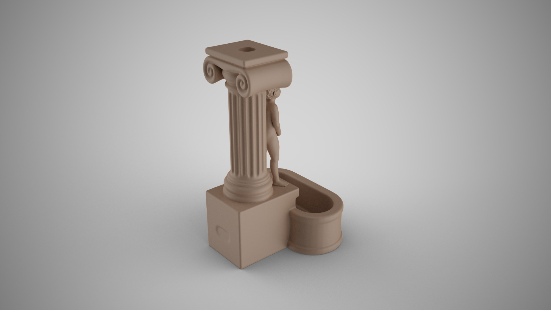 Child Peeing in Pool Incense Burner 3D print model_4