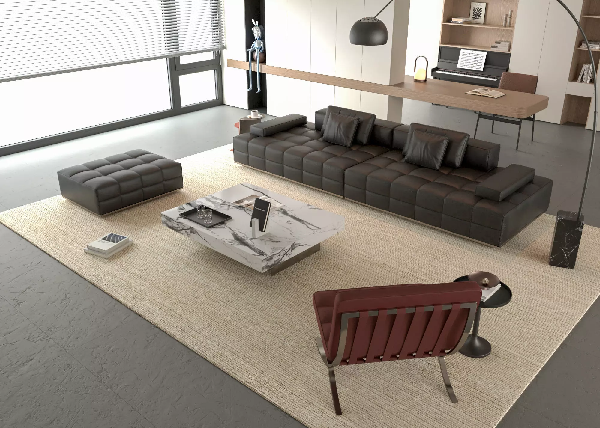 Modern Italian sofa combination combination sofa cloud sofa 3D model