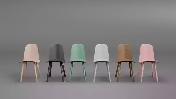 Nerd Chair 3D Model Scandinavian Wood Design 3D model