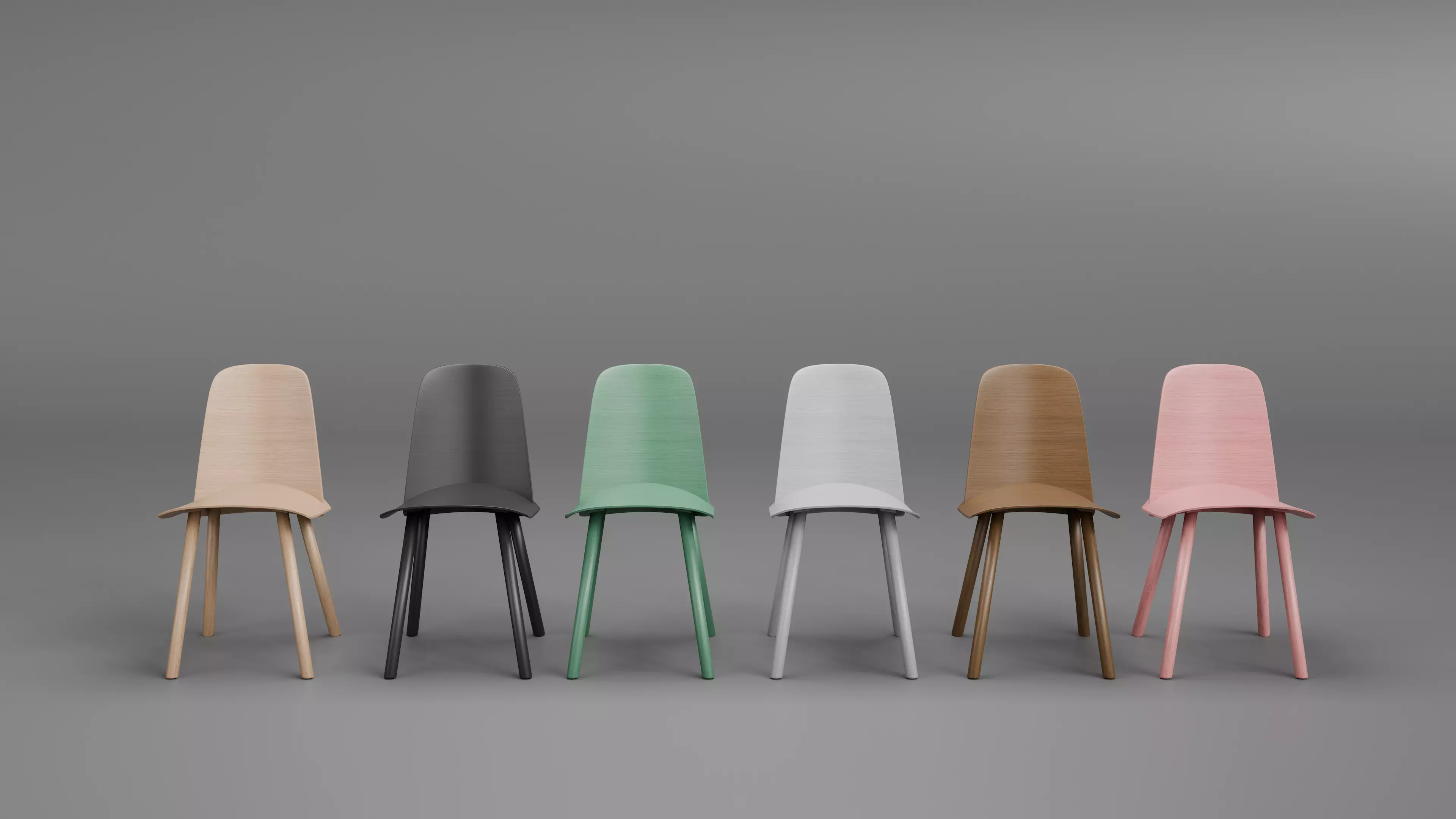 Nerd Chair 3D Model Scandinavian Wood Design 3D model_0