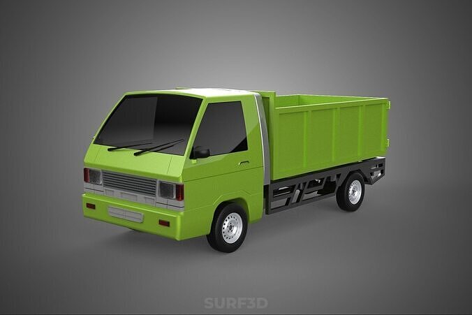DELICA L300 GARBAGE RUBBISH TRASH WASTE CONTAINER DUMP TRUCK CAR 3D model