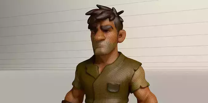 Stylized Game Ready Human Character Rigged named Agro Low-poly 