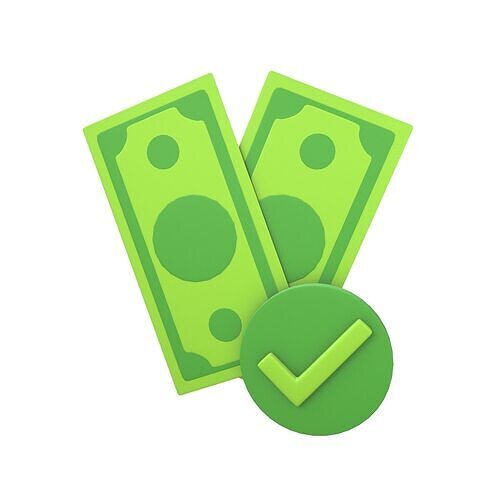 Cartoon Real Money Icon v1 001 Low-poly 3D model