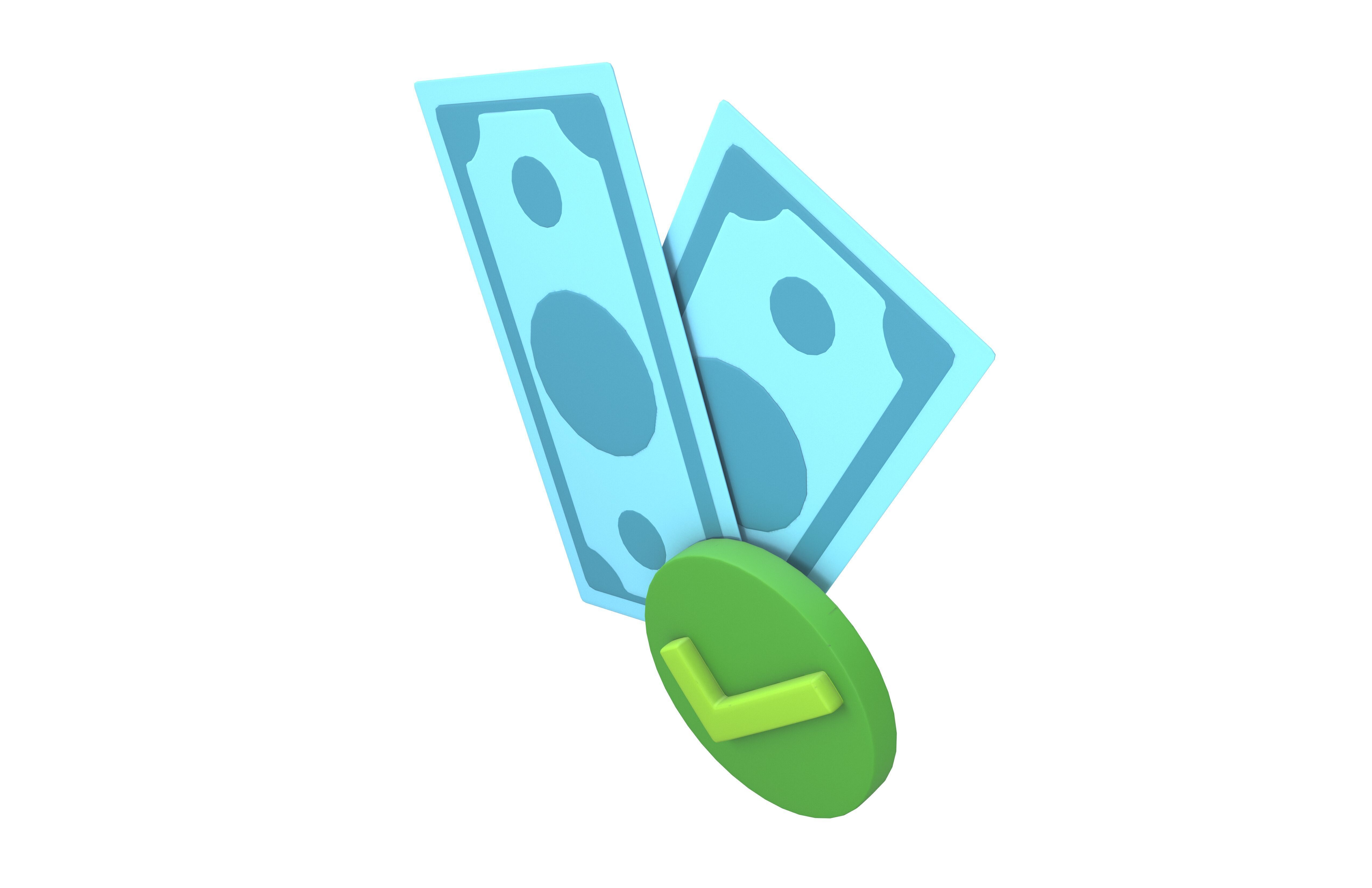 Cartoon Money v1 002 Low-poly 3D model_2