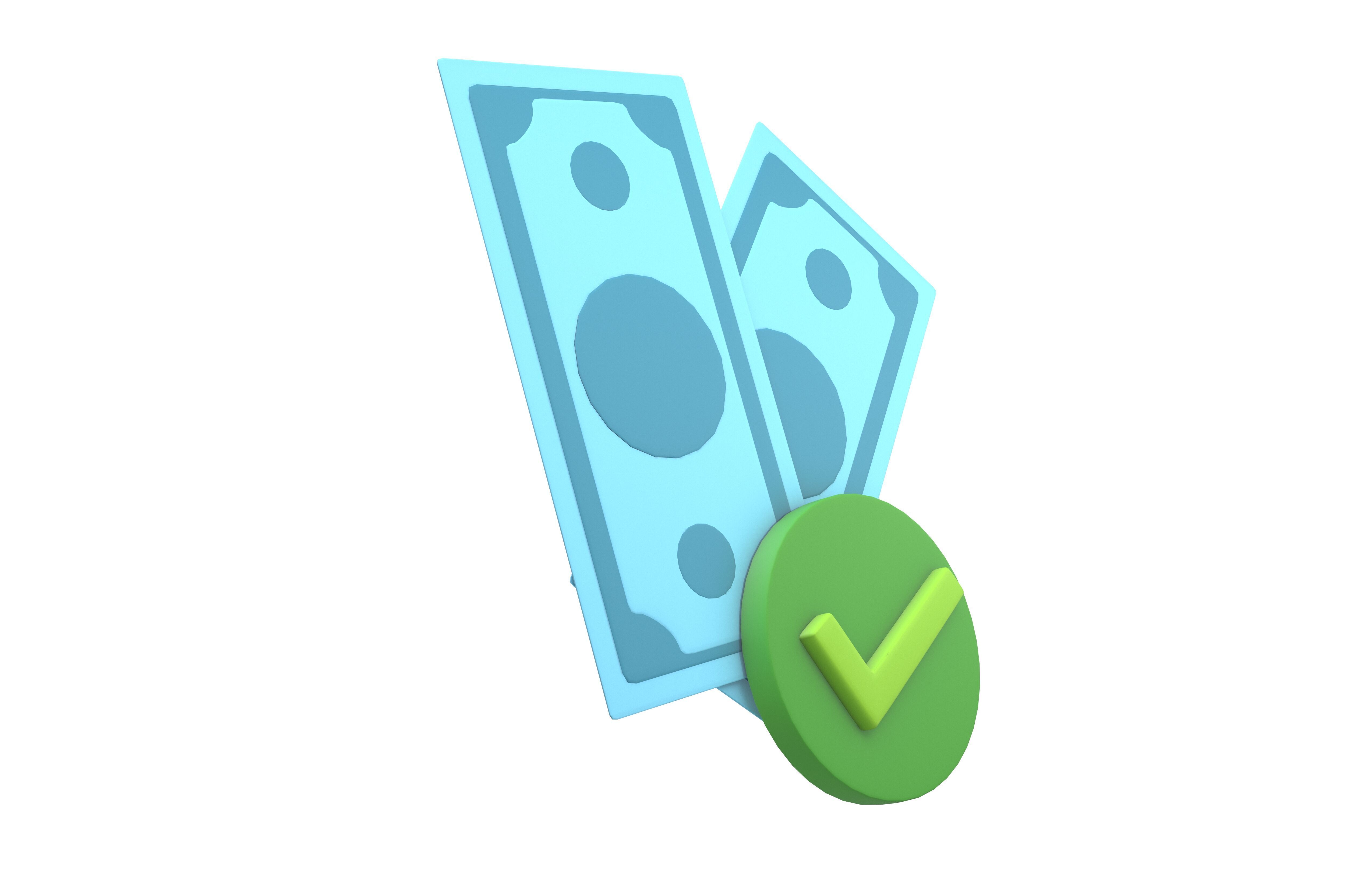 Cartoon Money v1 002 Low-poly 3D model_3