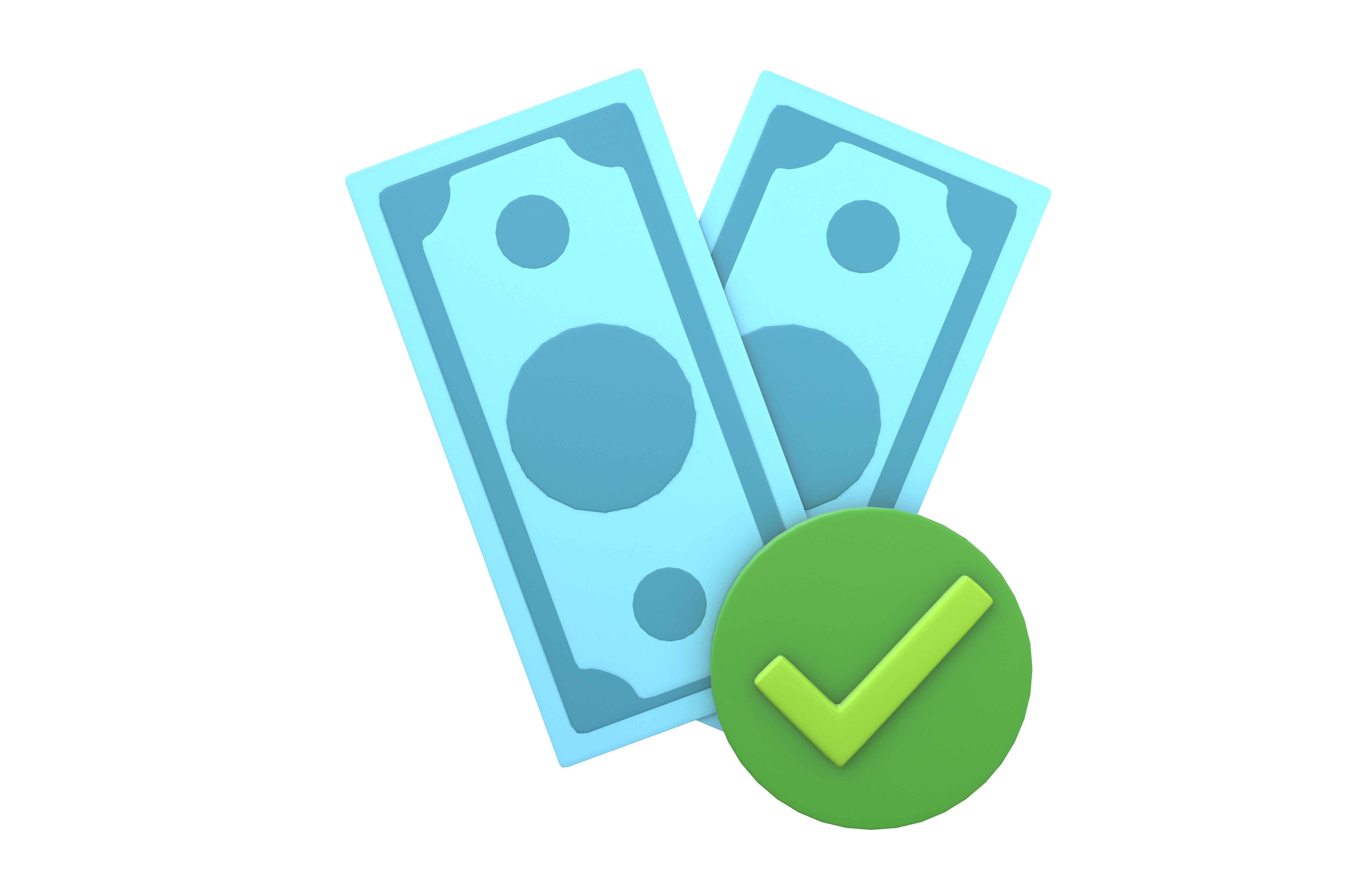 Cartoon Money v1 002 Low-poly 3D model_1