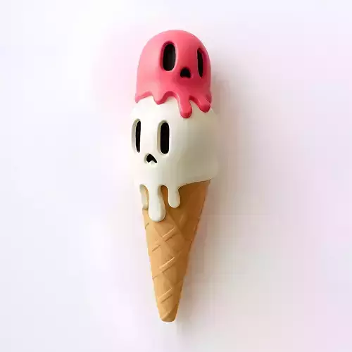 Ice Cream Skull Style toy 3D print model