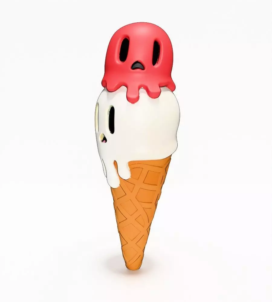 Ice Cream Skull Style toy 3D print model_4