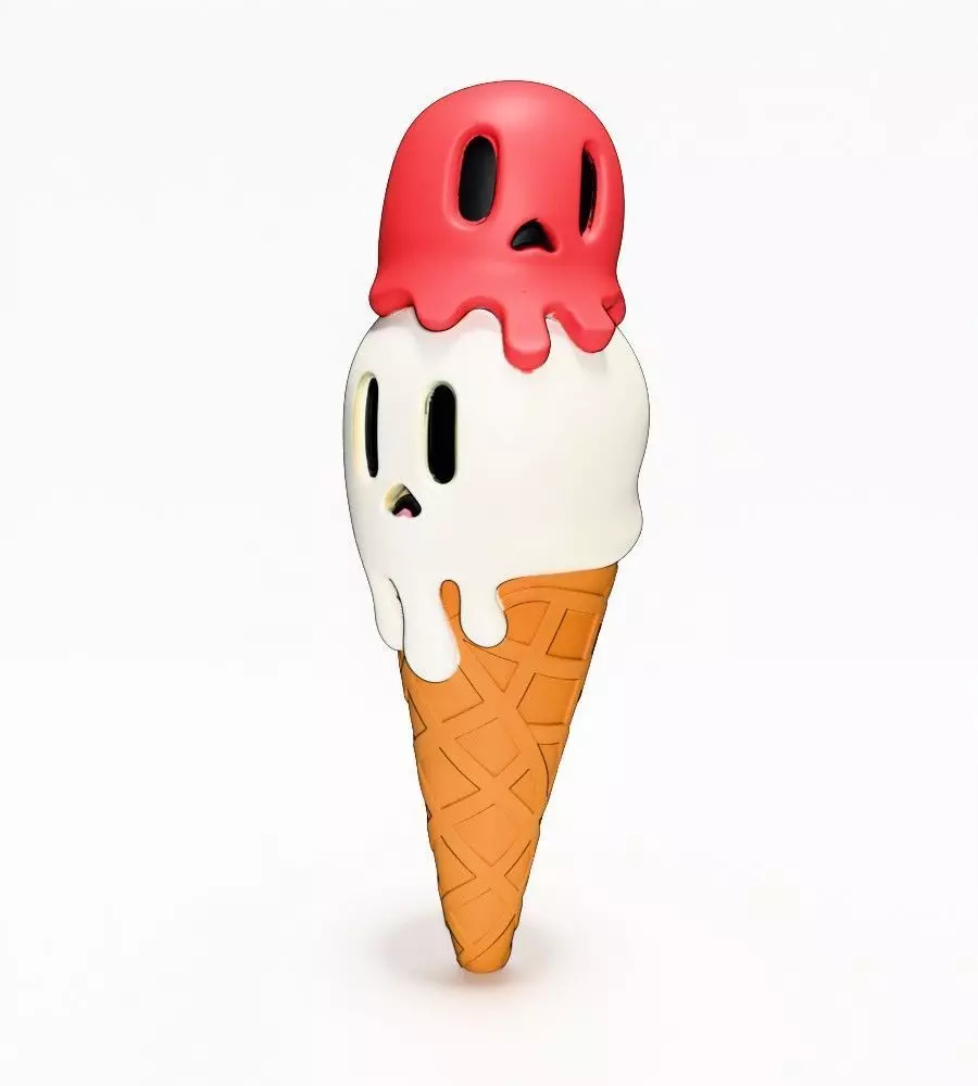 Ice Cream Skull Style toy 3D print model_3