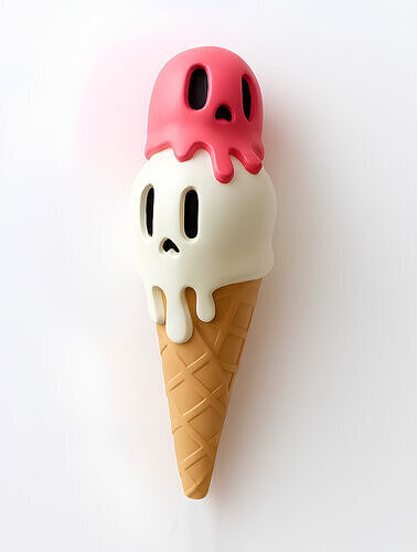 Ice Cream Skull Style toy 3D print model