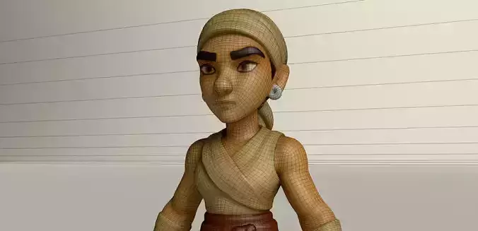 Stylized Game Ready Human Character Rigged named Becky