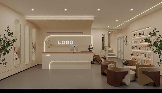 Modern beauty salon lobby 3D model