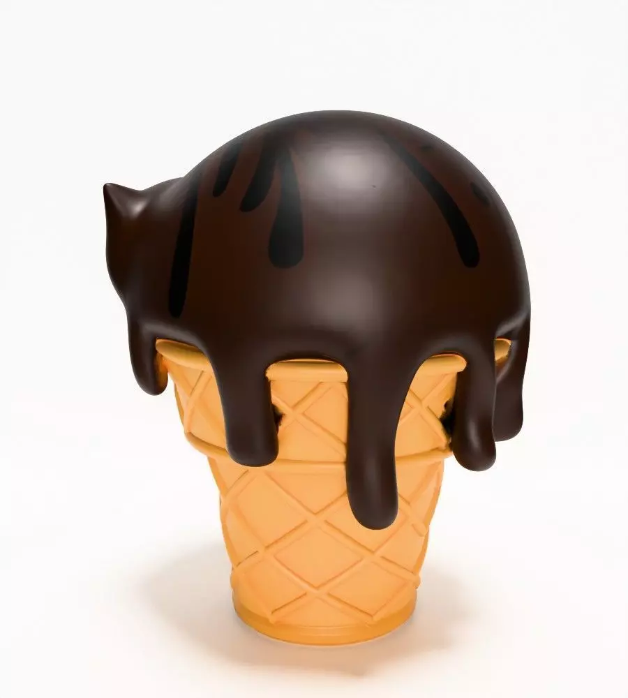 Cat Ice Cream toy 3D print model_8