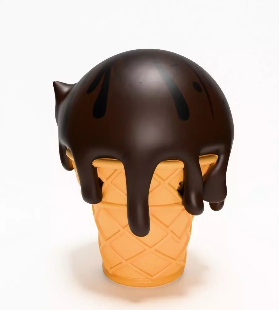 Cat Ice Cream toy 3D print model_9