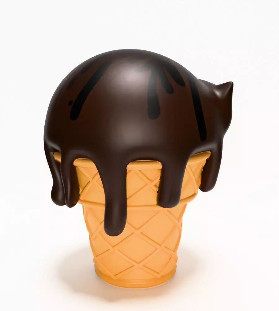 Cat Ice Cream toy 3D print model_15
