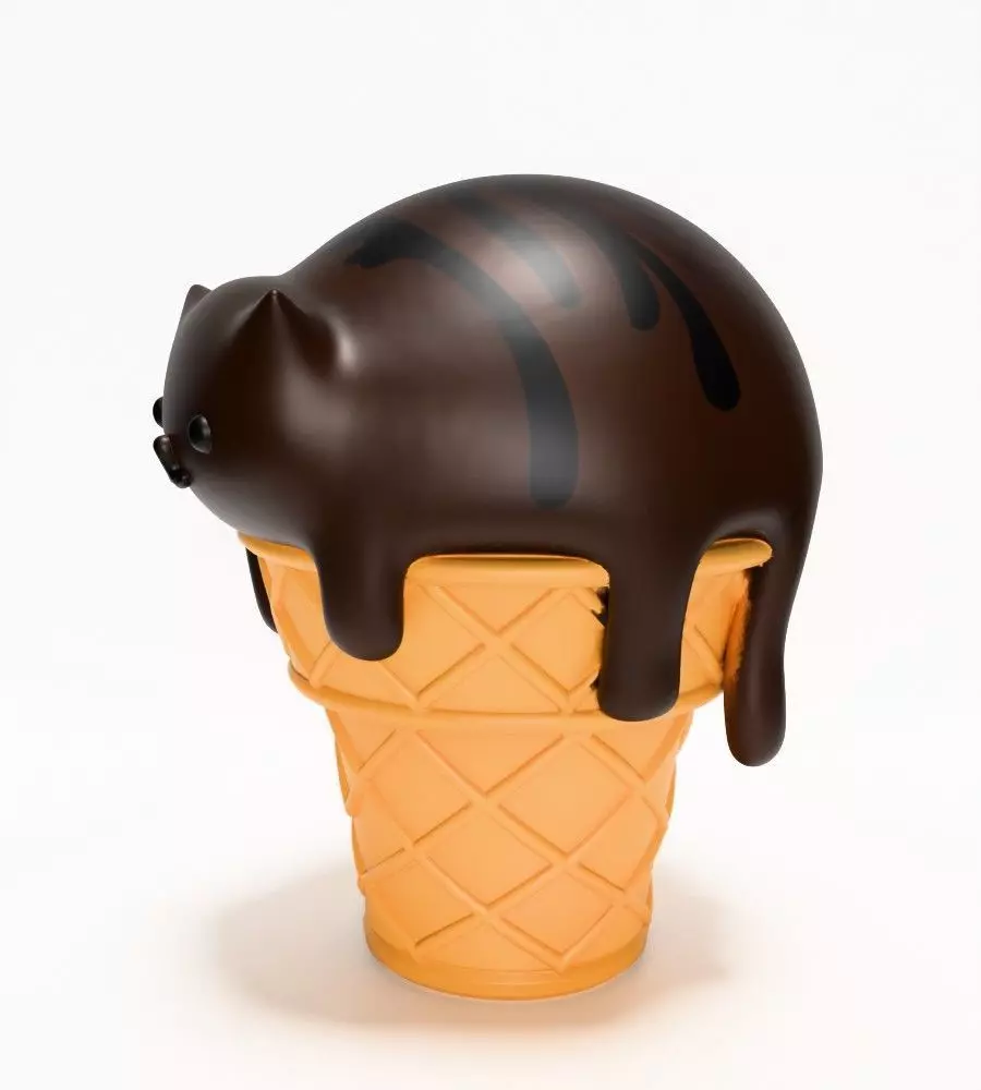 Cat Ice Cream toy 3D print model_5