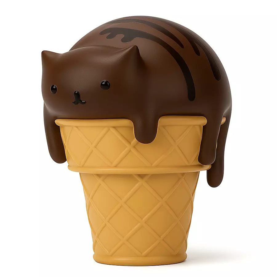 Cat Ice Cream toy 3D print model_0