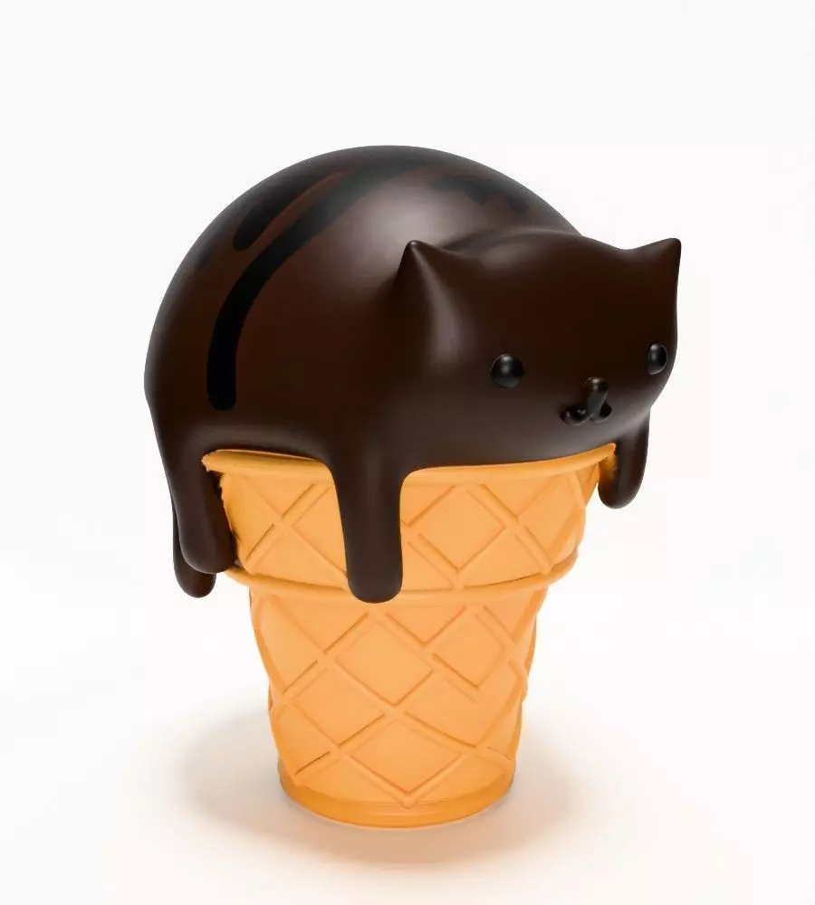 Cat Ice Cream toy 3D print model_20