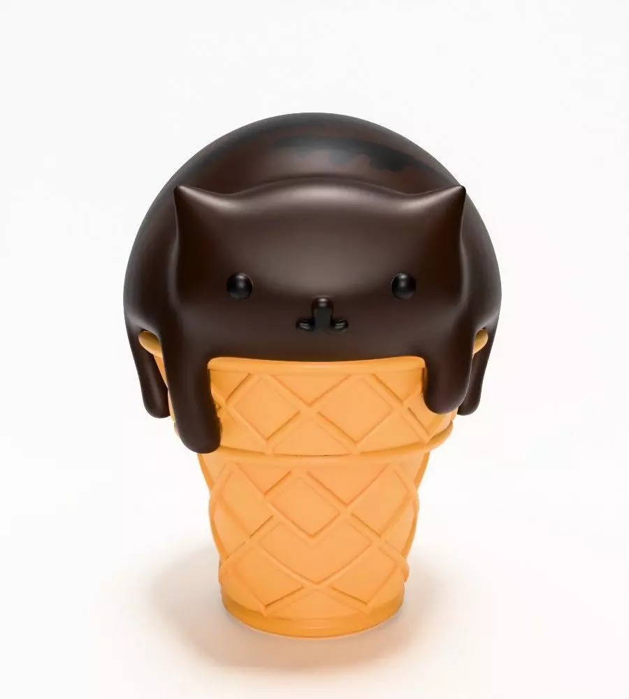 Cat Ice Cream toy 3D print model_22