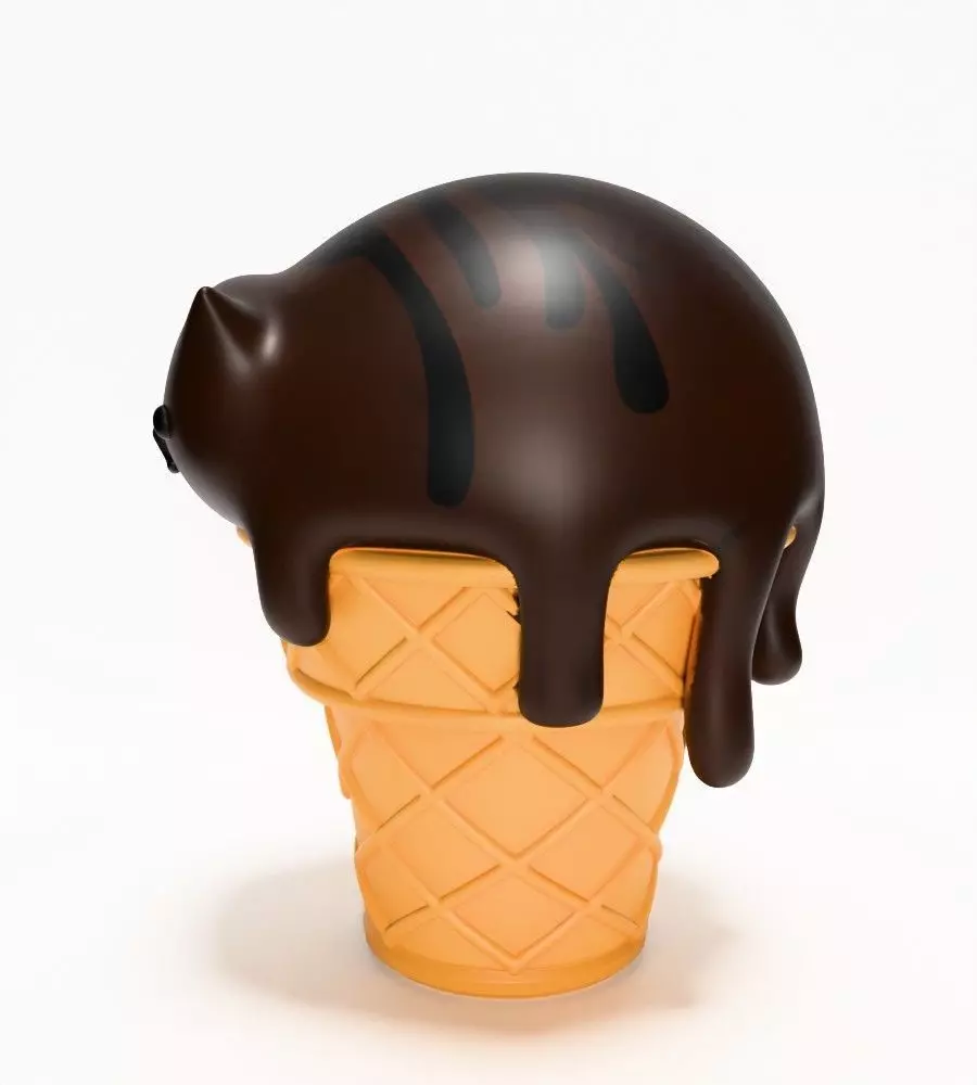Cat Ice Cream toy 3D print model_6