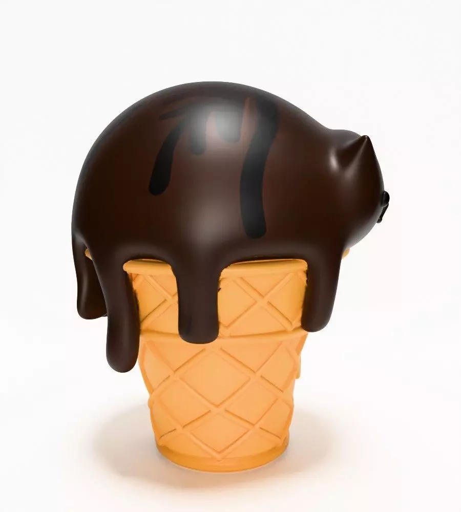 Cat Ice Cream toy 3D print model_17