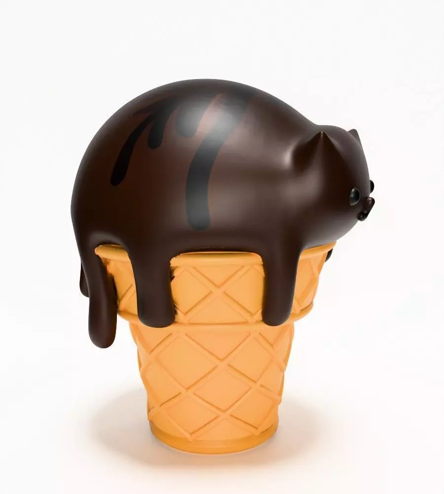 Cat Ice Cream toy 3D print model_18
