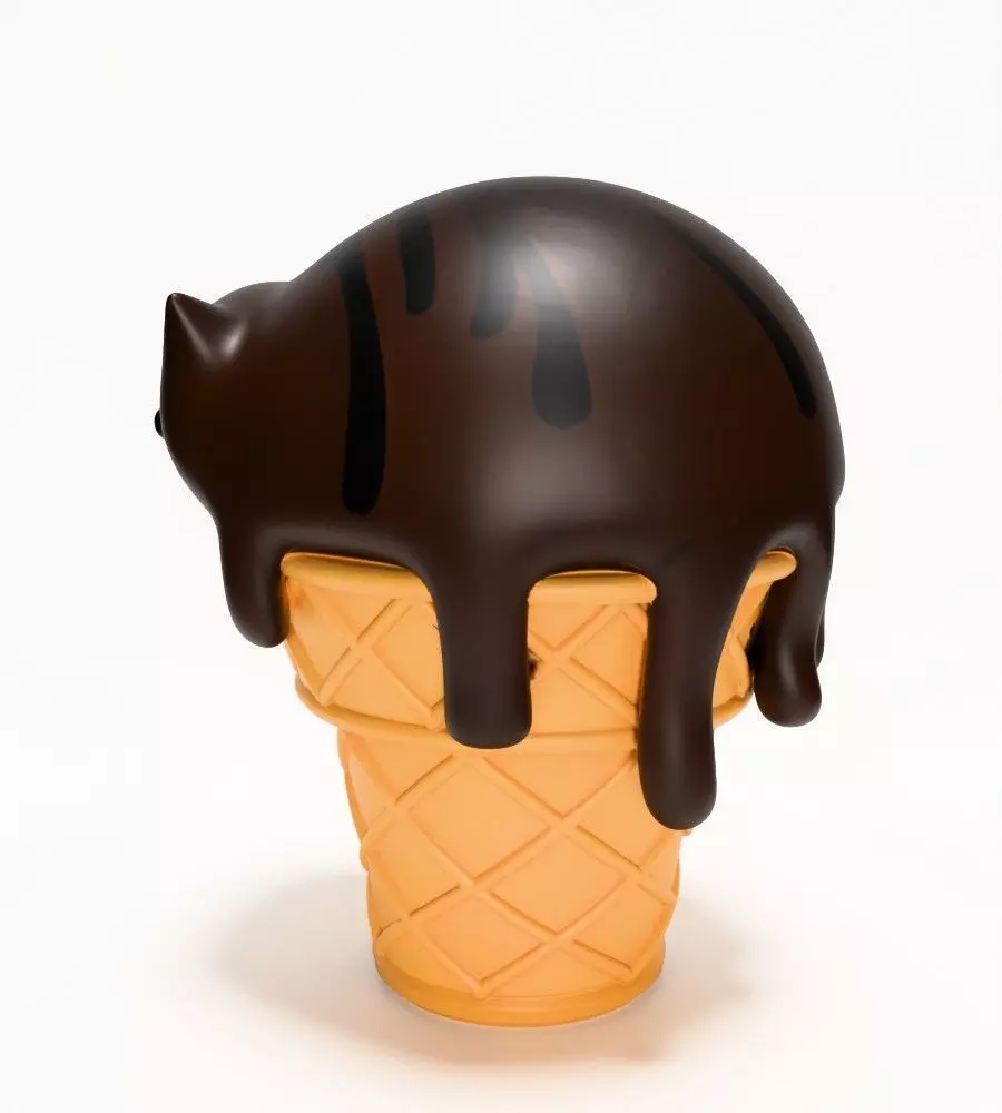 Cat Ice Cream toy 3D print model_7