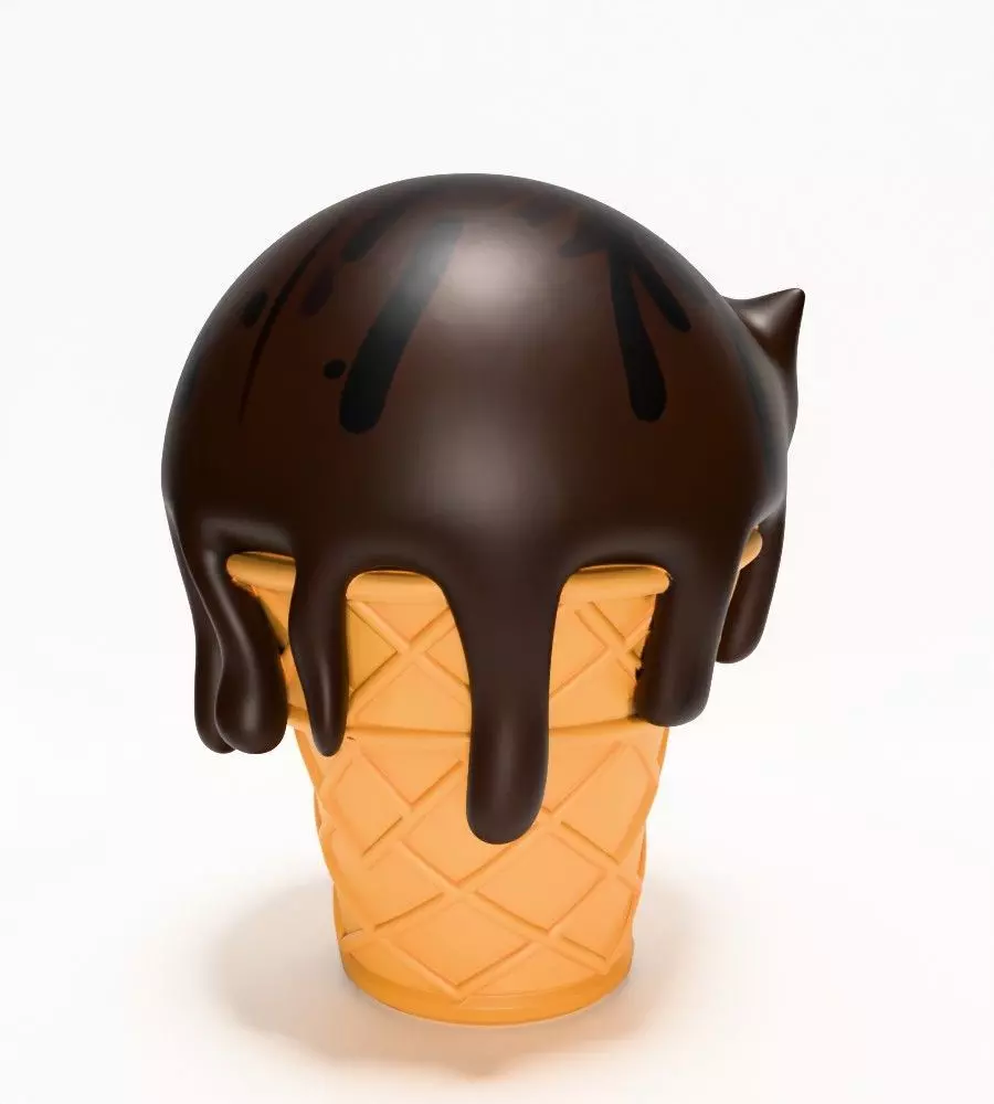 Cat Ice Cream toy 3D print model_14