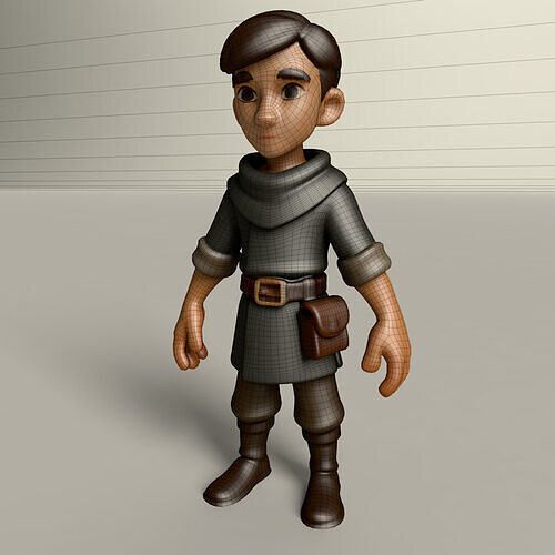 Stylized Game Ready Human Character Rigged named Berus Low-poly 3D model