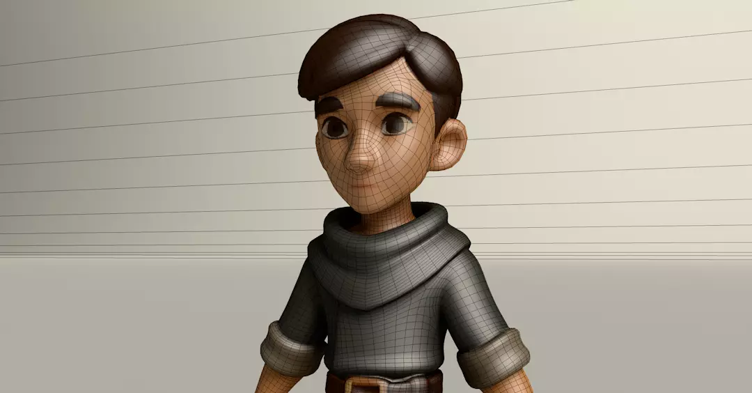 Stylized Game Ready Human Character Rigged named Berus Low-poly 3D model