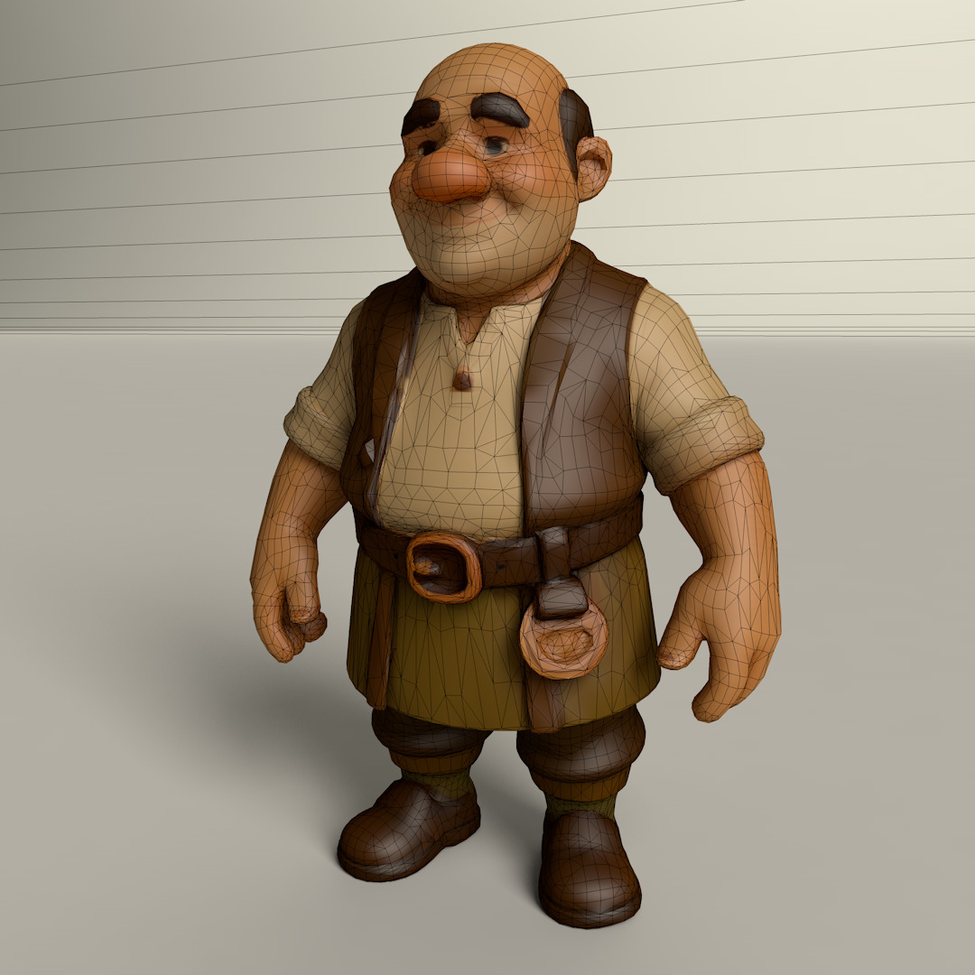 Stylized Game Ready Human Character Rigged named Brandon Low-poly 3D model_3