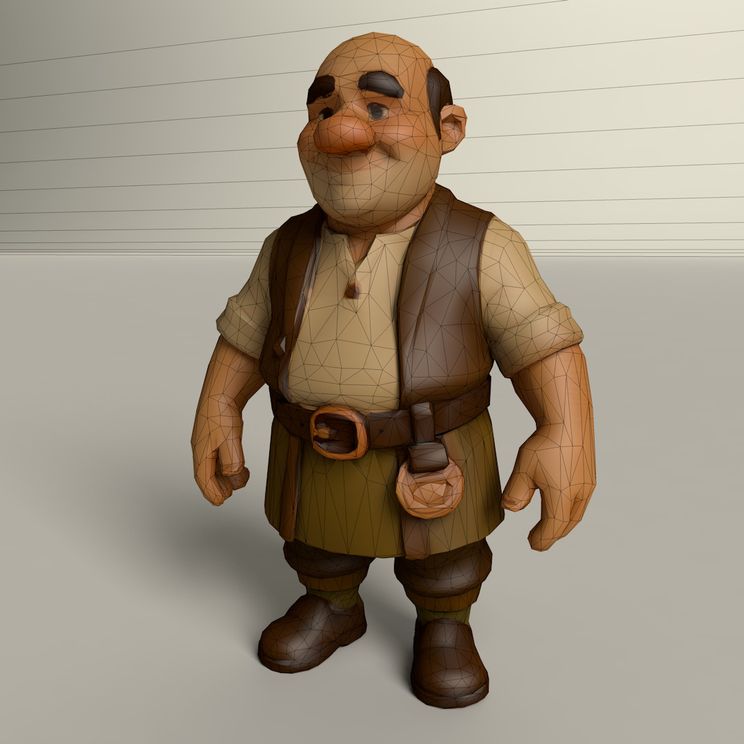 Stylized Game Ready Human Character Rigged named Brandon Low-poly 3D model_4