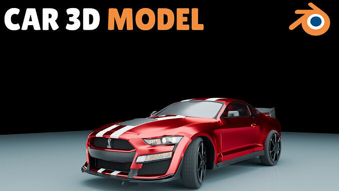 Ford Mustang GT 3D Model  Low Poly Game Ready Low-poly 3D model