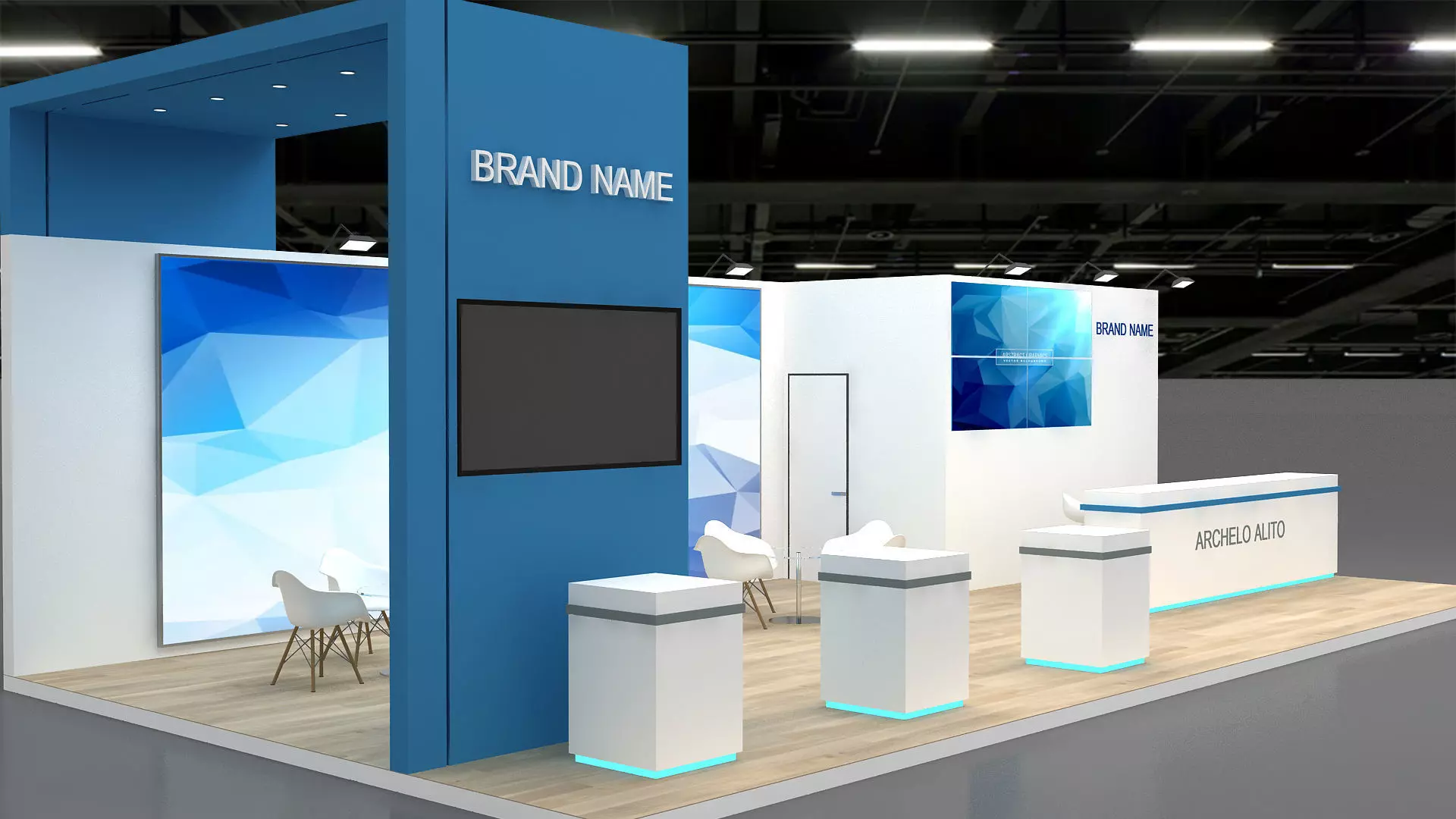 booth 3d exhibition 3D model_0