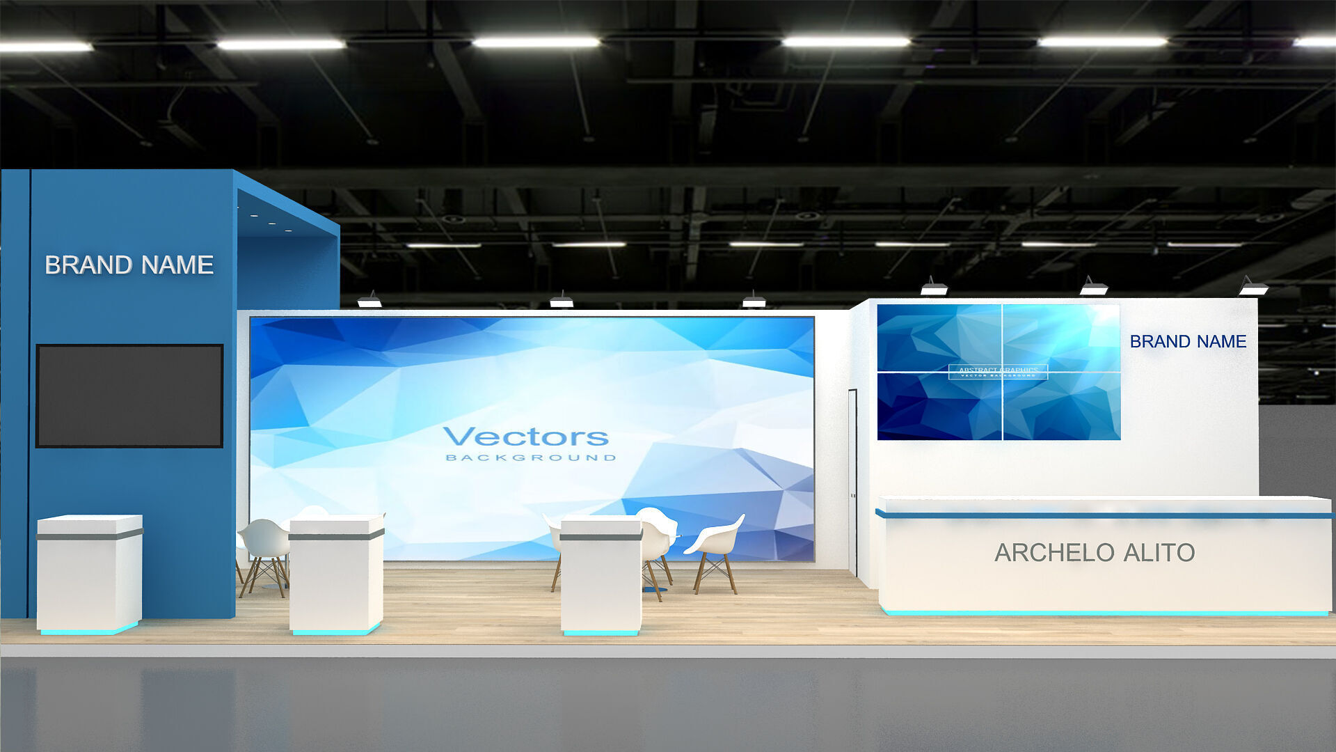 booth 3d exhibition 3D model_1