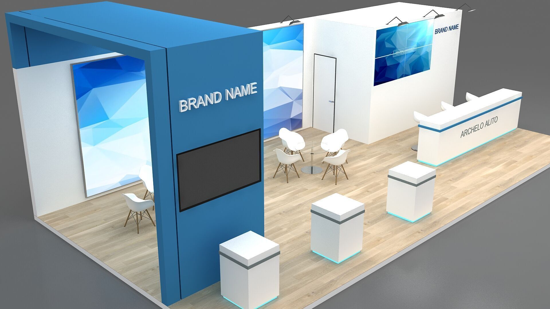 booth 3d exhibition 3D model_4