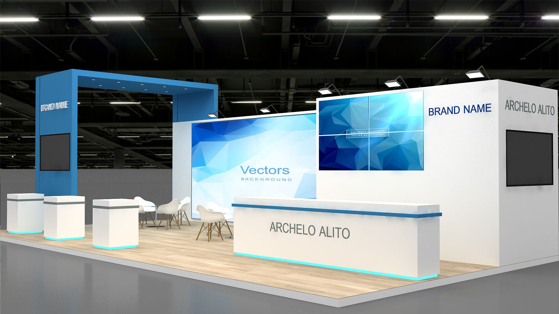 booth 3d exhibition 3D model_2