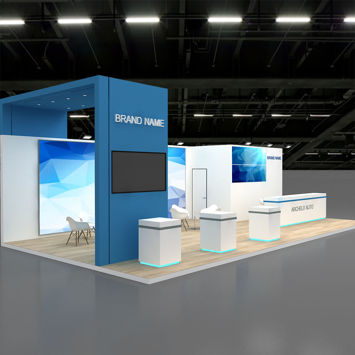 booth 3d exhibition 3D model_7