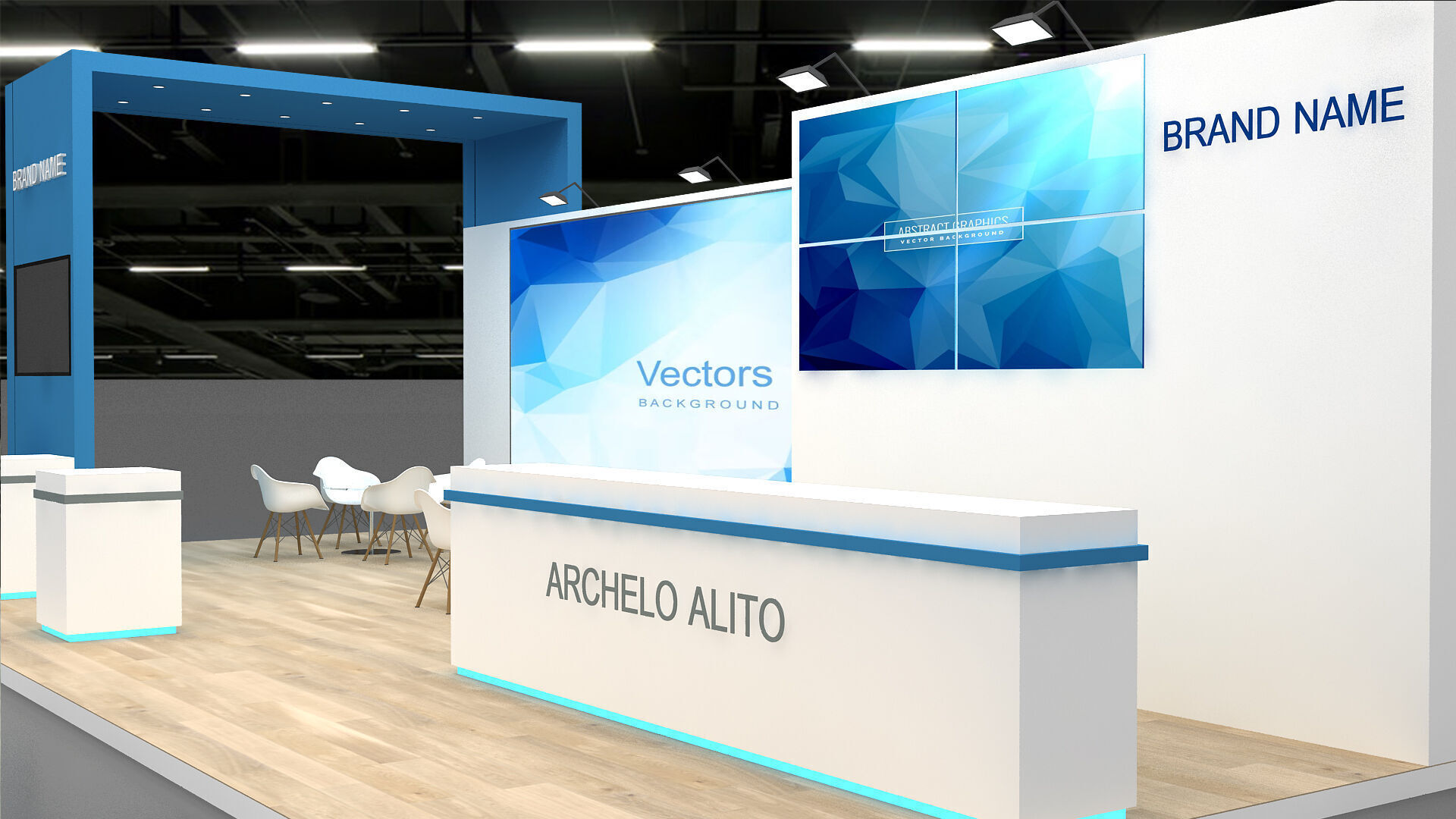 booth 3d exhibition 3D model_3