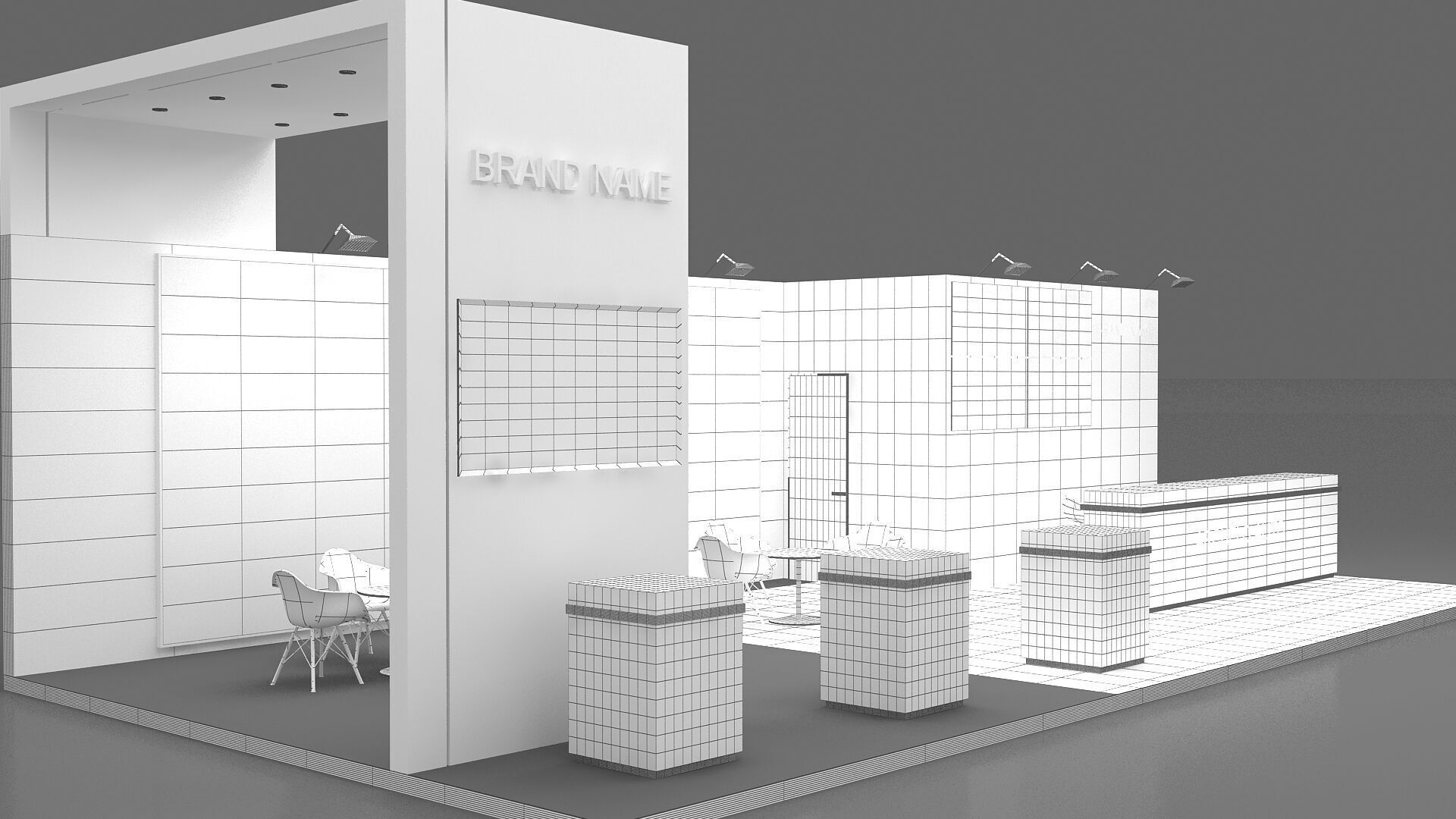 booth 3d exhibition 3D model_8