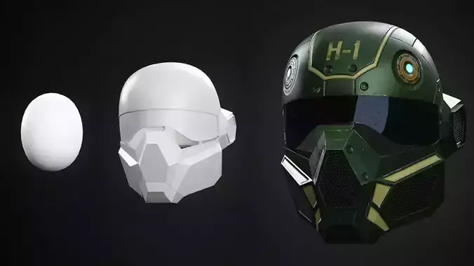 Sci-Fi Helmet in Blender Hard Surface Workflow Free low-poly 3D model Sci-Fi Helmet in Blender Hard Surface Workflow Free low-poly 3D model