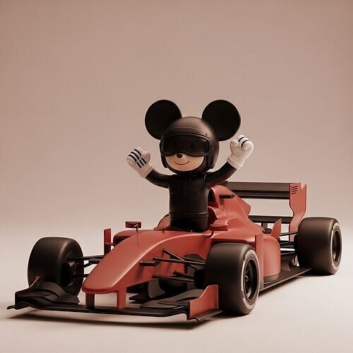 mickey mouse f1 car 3D print model