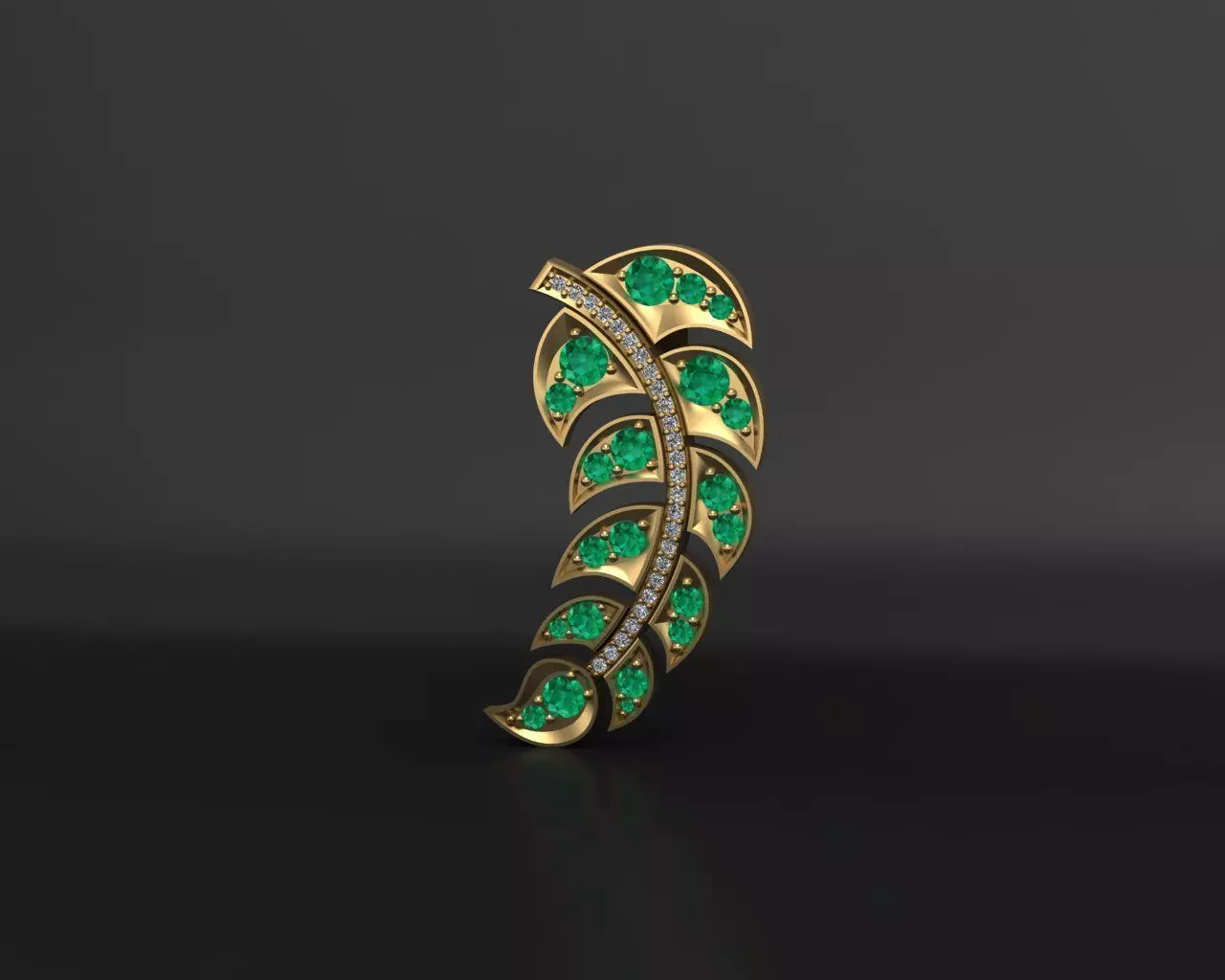 Palm leaf pendant 3D print model 3D print model