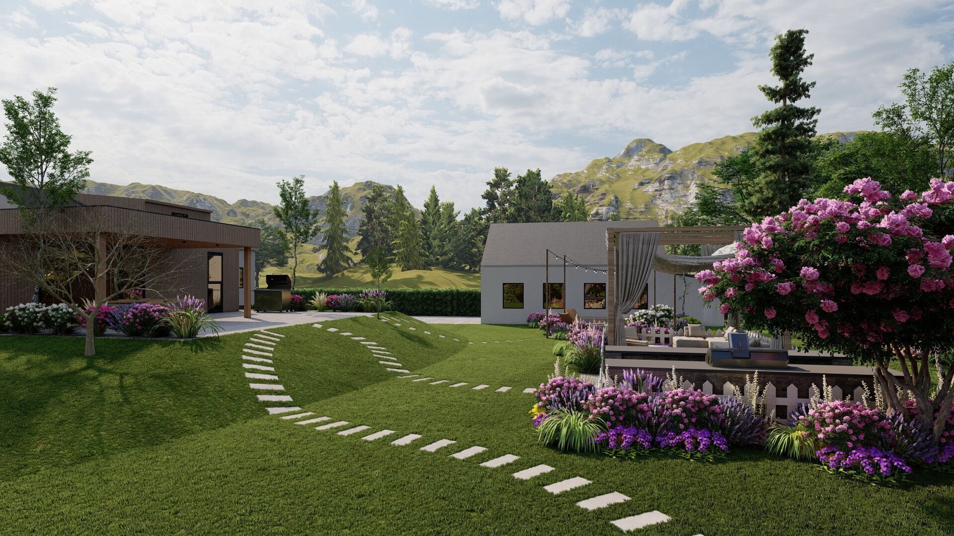  Garden Landscape 3D Model - SketchUp and Lumion Scene 3D model_3