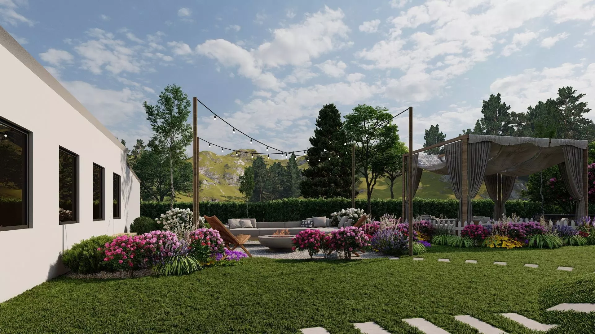  Garden Landscape 3D Model - SketchUp and Lumion Scene 3D model_0