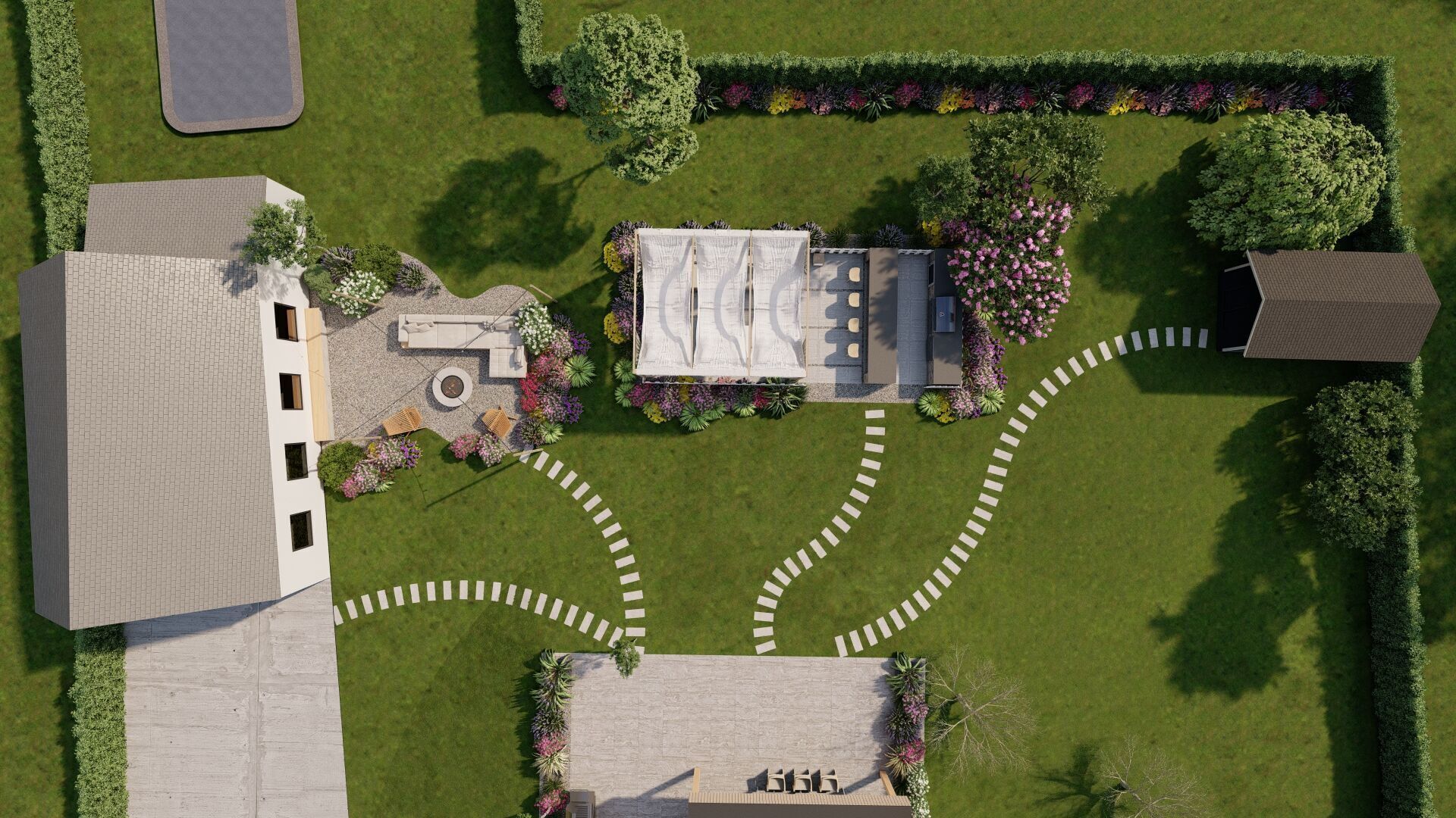  Garden Landscape 3D Model - SketchUp and Lumion Scene 3D model_5