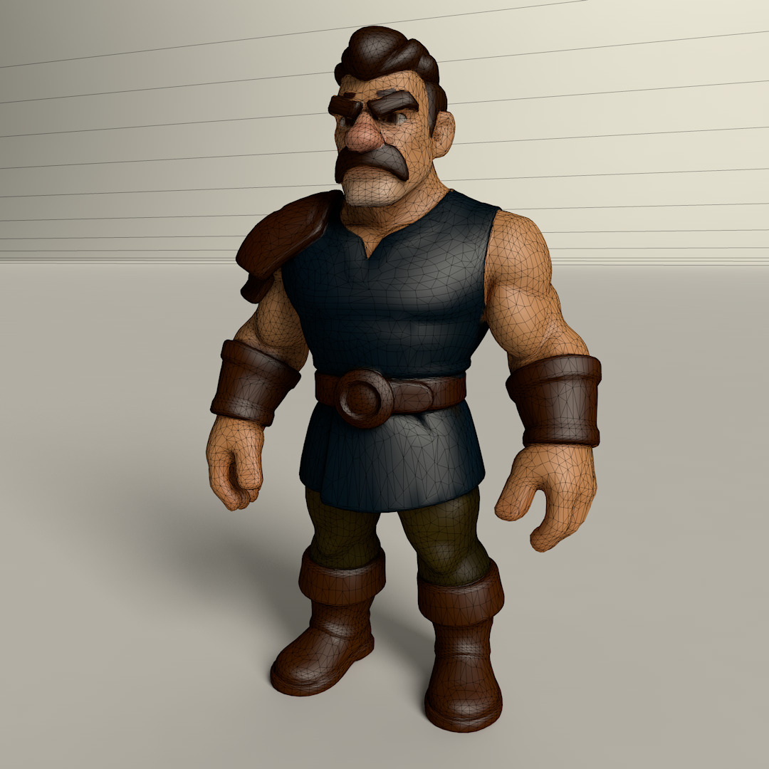 Stylized Game Ready Human Character Rigged named Chers Low-poly 3D model_3